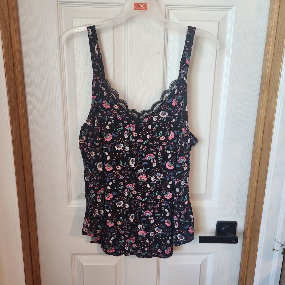 Torrid Black Floral Lace Top